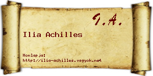 Ilia Achilles névjegykártya